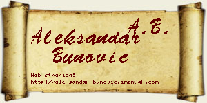 Aleksandar Bunović vizit kartica